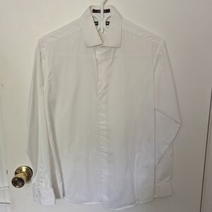 Crisp White Men's Michael Kors Dress Shirt